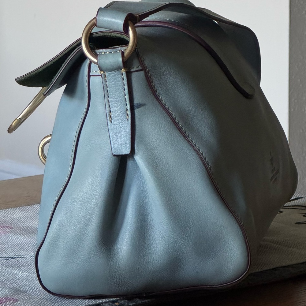 Dooney & Bourke Florentine Leather Libby Dusty Blue Shoulder Bag - Picture 7 of 15